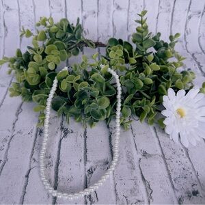 Dainty Faux Pearl Choker Necklace Classic White Pearl Strand